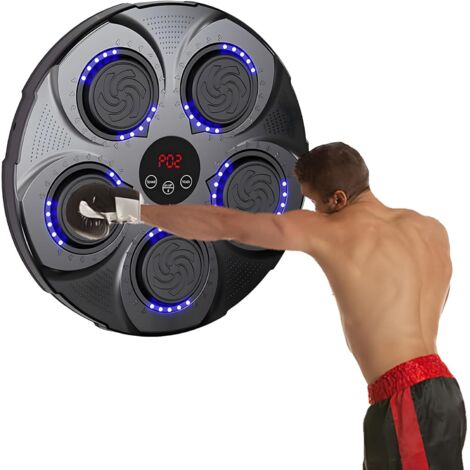 Machine de Boxe à Musique,Boxing Machine Musicale Bluetooth Intelligente,Machine de Boxe Intelligente à Fixation Murale avec 9 Modes pour Les Exercices à Domicile, la Boxe, la Réduction du (1/5)