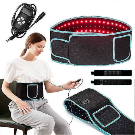 Ceinture de luminothérapie infrarouge rouge, appareil de luminothérapie infrarouge 650-850 nm pour le soulagement de la douleur, la récupération musculaire et le bien-être (prise UE).