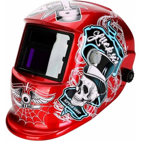 Masque de Soudage Automatique, Casque de Soudure avec 2 Lentilles et 2 Capteurs de filtre à ombre réglables, DIN 9-13 pour le soudage à l'arc de MIG TIG MAG [Classe énergétique A+++] (1/5)