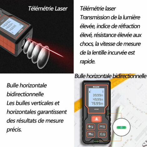 Télémètre Laser Numérique,HANMATEK DT100 100m Mètre Laser numérique