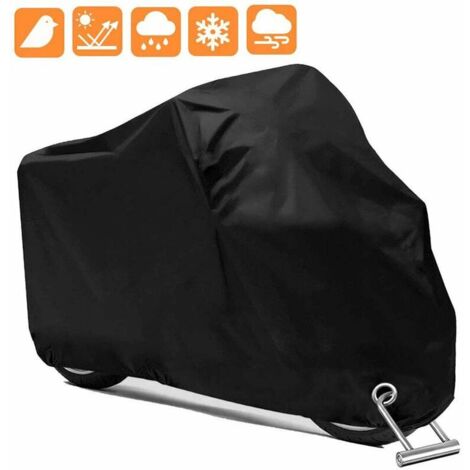 Housse de voiture Housse de moto 210D épais Tissu Oxford Housse de scooter Housse de véhicule électrique Protection solaire anti-pluie Anti-poussière Antigel 200 100 90 cm Noir 1 paquet (1/4)