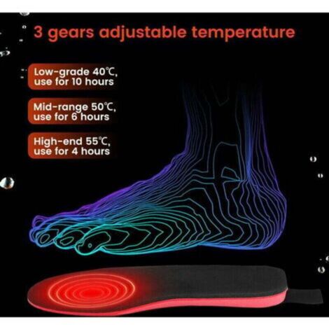 Semelles Chauffantes Rechargeables Avec Télécommande 3 Réglages De