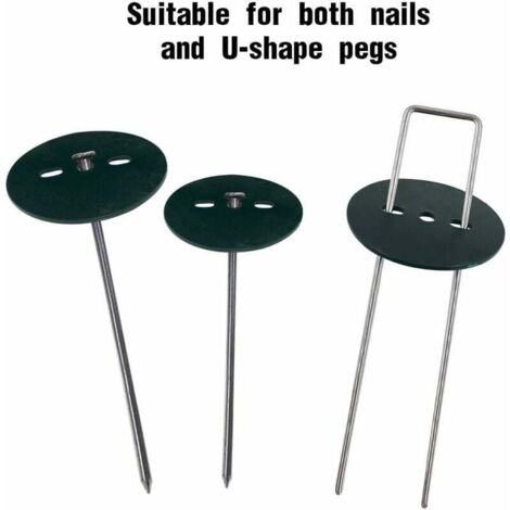 50 Piquets Acier Galvanisé + Rondelles – Ancrage Sol Pour Bâches, Paillage, Tentes, Filets Jardin Anti-Rouille 50 Clous + Tire-Clou