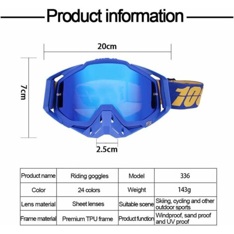 Lunettes de Protection Rétro Moto - SWAREY - Goggles Sport Extérieur - Noir - Adulte - Mixte Lunettes de Protection Rétro Moto - SWAREY - Goggles Sport Extérieur - Noir - Adulte - Mixte