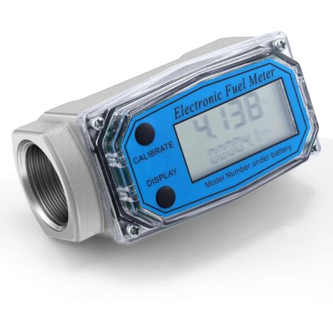 Débitmètre à turbine numérique monobloc, compteur électronique de gaz, carburant, eau et huile avec affichage numérique, précision de 1 %, pour la mesure du diesel, du kérosène et de l'essence (1 pouc