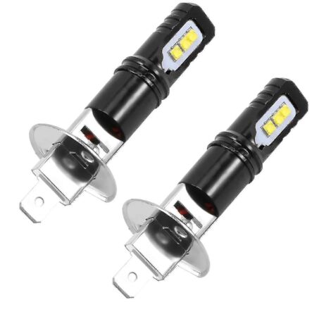 ampoules LED H1 6000K ultra-blanches, luminosité : 6000 lumens