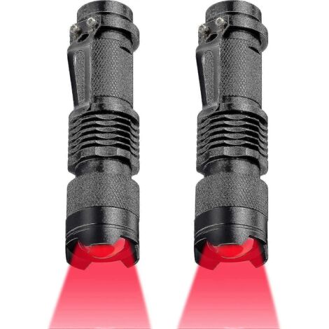 Lampe Torche Tactique Rouge LED 501B-S - Puissante, Compacte, Batterie Incluse