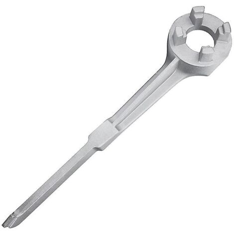 Clé à fût, outil d'ouverture de fût en aluminium pour fûts de 10, 15, 20, 30, 50 et 55 gallons, compatible avec les bouchons de fût de 2 et 3/4 pouces