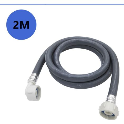 Tuyau d'arrivée d'eau pour machine à laver 2M, gris 6 points, tuyau d'arrivée d'eau pour machine à laver entièrement automatique, 20 mm.