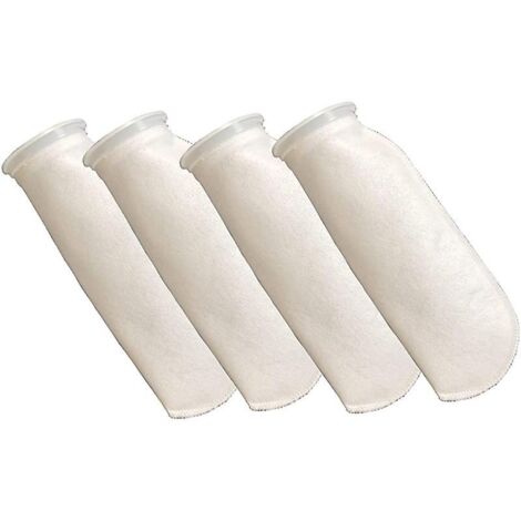 Lot de 4 chaussettes filtrantes de 200 microns - Filtres de décantation pour aquarium/bassin