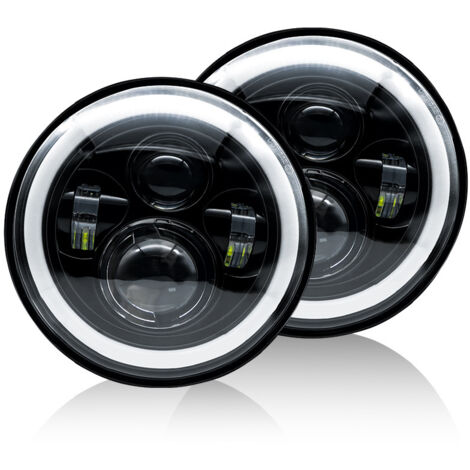 Paire de phares LED 7 pouces, Halo E Mark RHD, Land Rover Defender