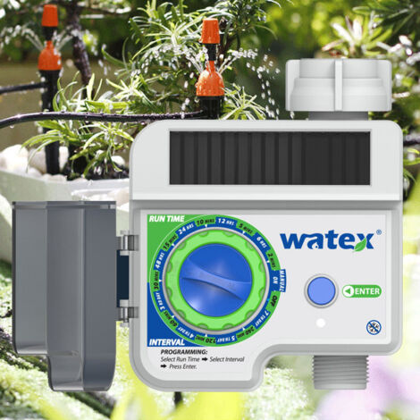 Système d'arrosage automatique à énergie solaire avec minuterie et brumisation goutte à goutte.