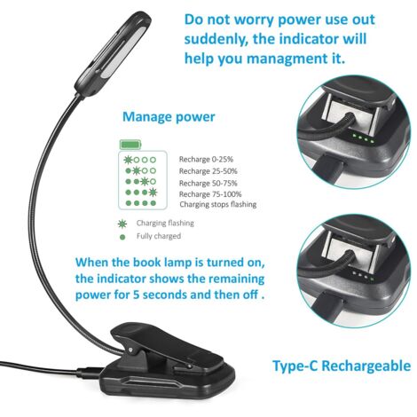 Petite Lampe LED Flexible USB - Lampe De Lecture Portable, Pliable - Alimentée Par Power Bank, PC, Pour Bureau, Chevet, Voyage