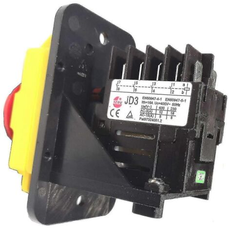 Interrupteur à bouton-poussoir solénoïde industriel étanche, JD3 KJD11 KEDU, 10 broches, 8 broches, relais 24 V/250 V/400 V (10 broches - 400 V avec couvercle)