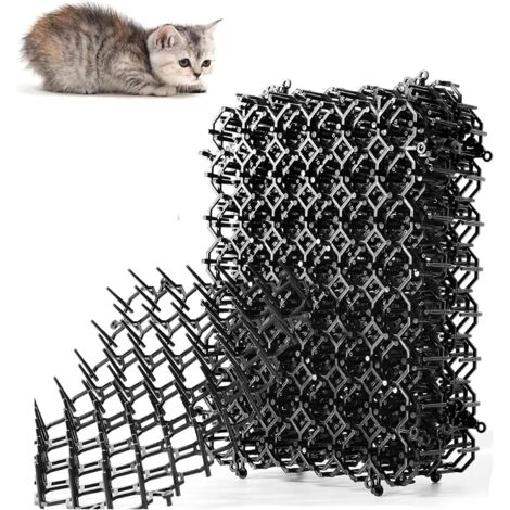 Lot de 12 tapis anti-chats à picots, tapis d'extérieur répulsif pour chiens et chats - Les picots empêchent les autres animaux d'approcher les meubles et les plantes. (1/5)