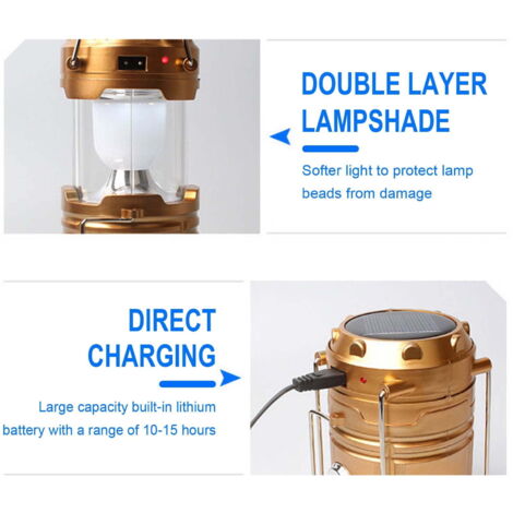 Lampe De Camping Rechargeable, Lanterne à Led Portable Ultra Lumineuse Avec 4 Modes D'éclairage