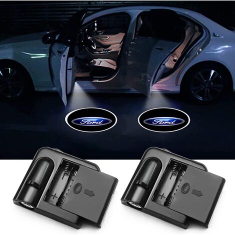 Lot de 2 lampes de projection d'ombre fantôme HD compatibles avec les portières de voiture Ford sans fil, logo et éclairage d'accueil. (1/4)