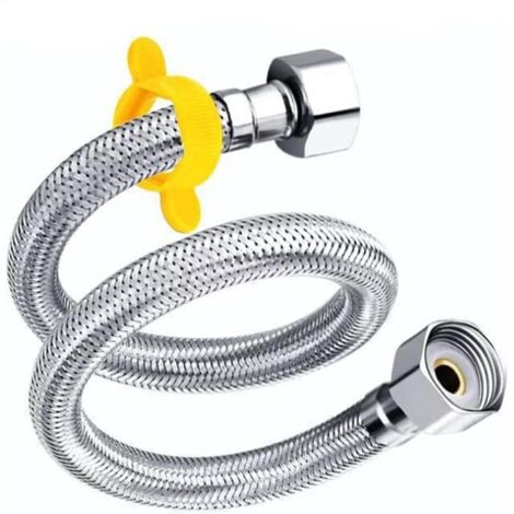 Tuyau de douche flexible, anti-torsion, universel, compatible avec pommeau de douche et douchette bidet, pour salle de bain et jardin (argenté) (1/5)