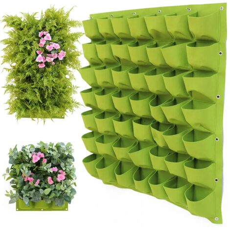 Sacs de plantation muraux verts, pots de fleurs verticaux, jardinières verticales, sacs de culture pour plantes succulentes, accessoires de décoration intérieure