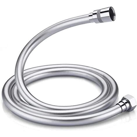 Flexible de douche universel (G1/2 pouce, 1,5 m), anti-torsion et anti-pliure, PVC/blanc