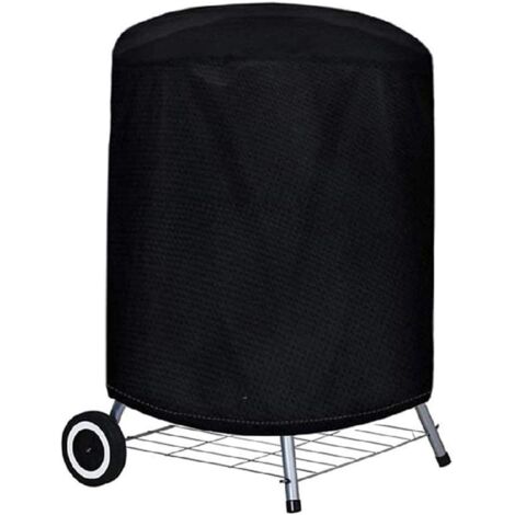 Rond Housse Barbecue Couverture de Barbecue Housse Bâche de Protection pour Rond Barbecue Grill Imperméable Extérieur Tissu Oxford 420D Imperméable/Anti-UV/Anti-Poussière (70x70cm)- Noir (1/5)
