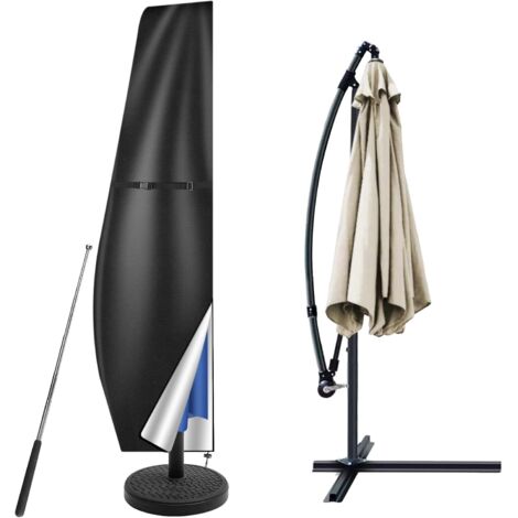 Housse de protection pour parasol avec tige, pour parasol de 2 à 3 m. Grande housse de protection pour parasol, protection UV, résistante aux intempéries, au vent et à la neige, 265 x 40/70/50 cm. (1/5)