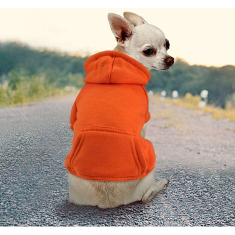 Vêtements pour Animaux de Compagnie Pull pour Chien Robes pour Chien Pull pour Chiot Manteau Chaud pour Chats et Petits Chiens Chihuahua Chiot Teddy Caniche (S, Orange)
