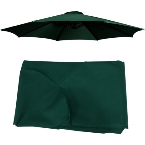 Bâche pour Parasol Protection UV en Polyester 3m 8 Baleines (Canopy Uniquement) Table Extérieure Balancelle Remplacement Pare-Soleil pour Parasol (Vert Foncé) (1/5)
