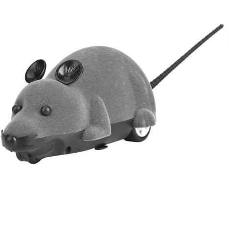 Souris Electronique Jouet Furry Mignon Pet Cats Souris Catcher Animaux Jouets Drôle Rat Nouveauté Cadeau avec Télécommande (Gris) (1/5)