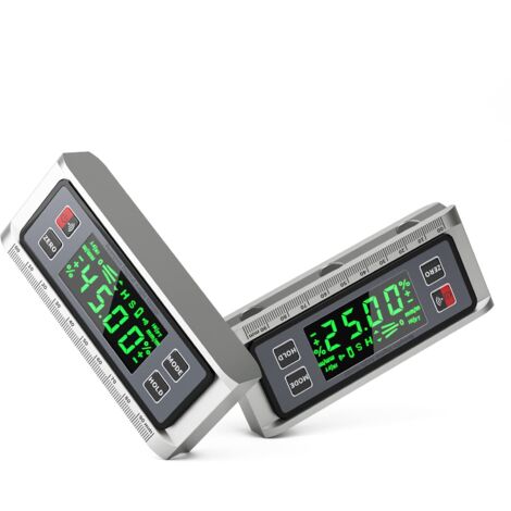 Rapporteur d’Angle Numérique LCD avec Pied Magnétique Fausse Équerre Inclinomètre Équerre de Menuisier