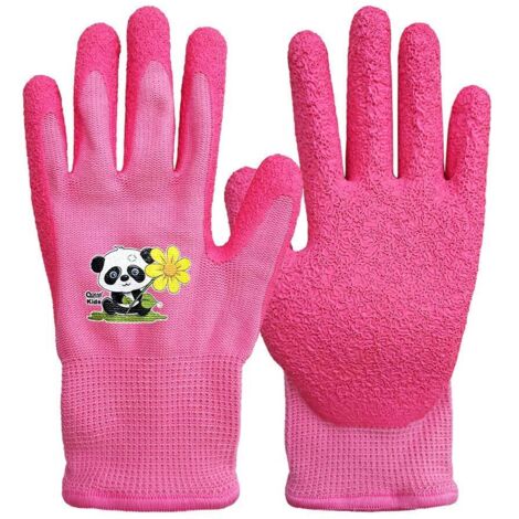 Gants de jardinage de sécurité pour enfants de 4 à 7 ans et de 8 à 10 ans, paume en caoutchouc, résistants à l'eau et à la saleté.