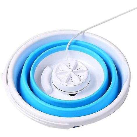Mini machine à laver portable avec cuve pliable, lave-linge à turbine ultrasonique compact, alimentation USB, idéal pour les voyages.