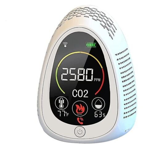 Moniteur de qualité de l'air Tuya 5 en 1, détecteur de CO2 photoélectrique, alarme incendie, thermomètre à CO2