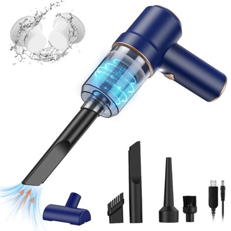 Aspirateur de voiture sans fil 3 en 1, portable, mini aspirateur de bureau, bleu foncé, charge rapide USB (1/5)