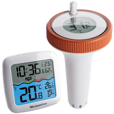 Thermomètre de piscine sans fil flottant à lecture facile, thermomètre numérique pour piscine, baignoire, aquarium (1/5)