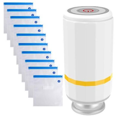 Mini machine sous vide avec joint réutilisable, silencieuse, forte aspiration, rechargeable, portable, blanche (1/5)