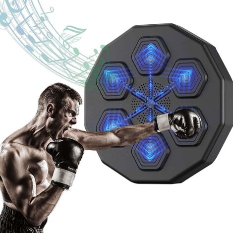 Tapis de boxe musical intelligent avec 6 lumières et capteur Bluetooth pour l'entraînement aux réflexes de boxe. (1/5)