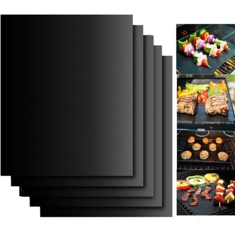 Lot de 2 tapis de cuisson extra larges pour barbecue, antiadhésifs, 60 x 40 cm