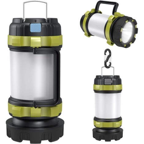 Lampe de camping rechargeable, lampe torche de camping avec batterie externe de 4000 mAh, 6 modes d'éclairage, étanche IPX4, éclairage LED pour le camping, la randonnée et les loisirs en plein air, câ (1/5)