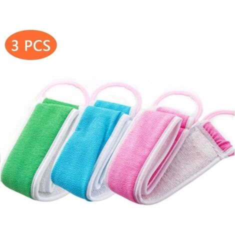 Lot de 3 éponges de douche exfoliantes double face en luffa avec éponge pour le corps (1/5)