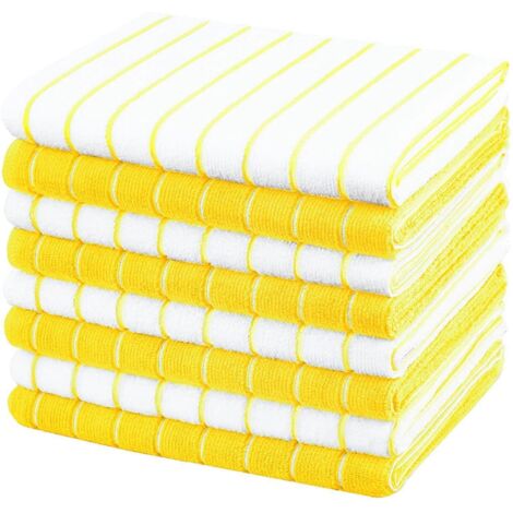 Torchons en microfibre - Lot de 8 - Doux, ultra-absorbants, 45 x 65 cm (1/5)