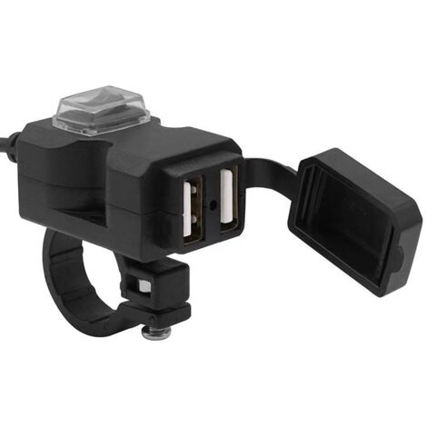 Chargeur de téléphone portable pour moto électrique, charge rapide, double port USB, rétroviseur de moto, chargeur de moteur de guidon (1/5)
