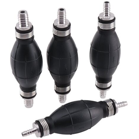 Pompe à essence manuelle en caoutchouc et aluminium, lot de 4, 6/8/10/12 mm, embout poire. (1/4)