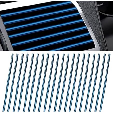 Bandes décoratives bleues pour grilles d'aération de voiture (20 pièces, 20 cm), accessoires de décoration intérieure. (1/5)