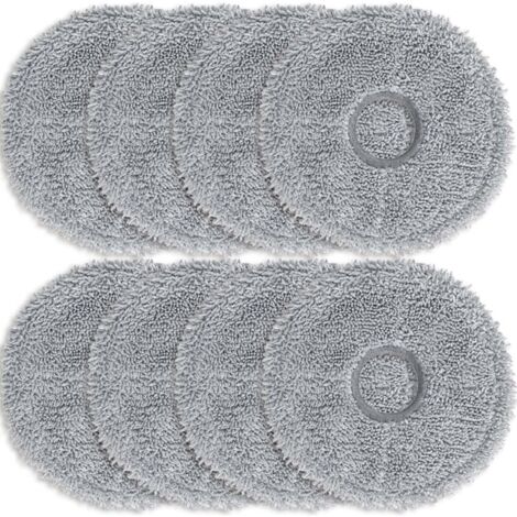 Coocheer – Lot de 8 lingettes microfibres gris foncé – Compatibles aspirateurs robots Dreame L10s/L10/L20/Xiaomi X10/X20 – Nettoyage efficace sols durs