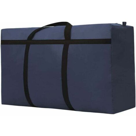 Grand sac de rangement de 180 L, tissu Oxford, imperméable, lavable, convient pour les bagages de voyage (100 x 60 - 30 cm, bleu foncé) (1/5)