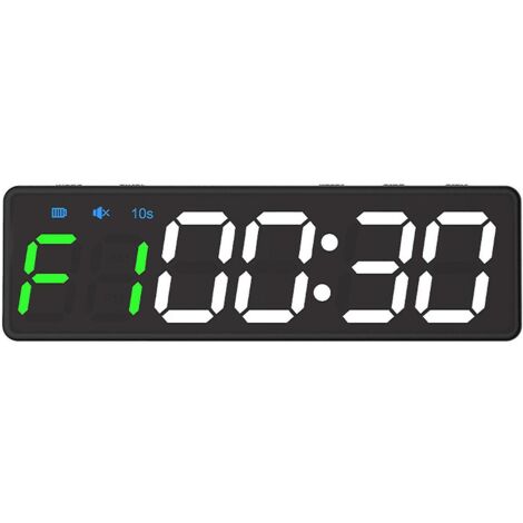 Minuteur d'entraînement par intervalles programmable : Chronomètre avec télécommande (Équipement de fitness à domicile, Noir) (1/5)