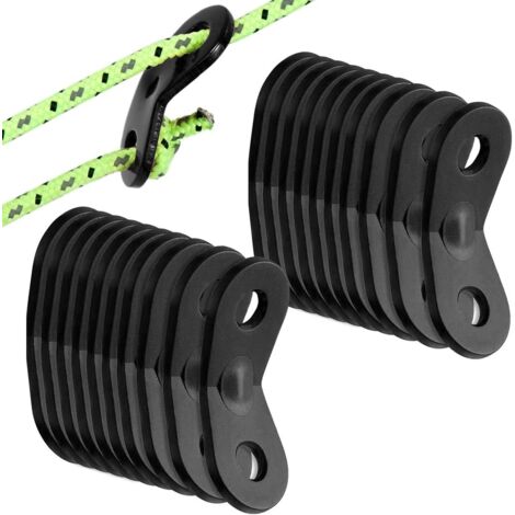 Lot de 20 tendeurs de corde en alliage d'aluminium pour tente de camping, résistants et antidérapants. (1/5)