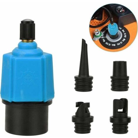 Adaptateur de pompe SUP gonflable Convertisseur de pompe à air, adaptateur de valve de sup multifonction avec 4 buses de valve d'air pour bateau gonflable, planche à pagaie, lit gonflable, planche à p (1/5)