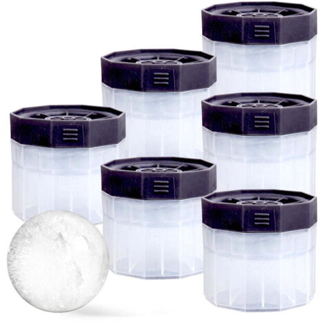 Moules à glaçons sphériques en PVC, lot de 6, faciles à utiliser et à démouler, noirs (1/5)